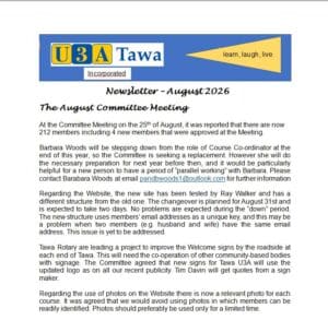 August 2026 Newsletter